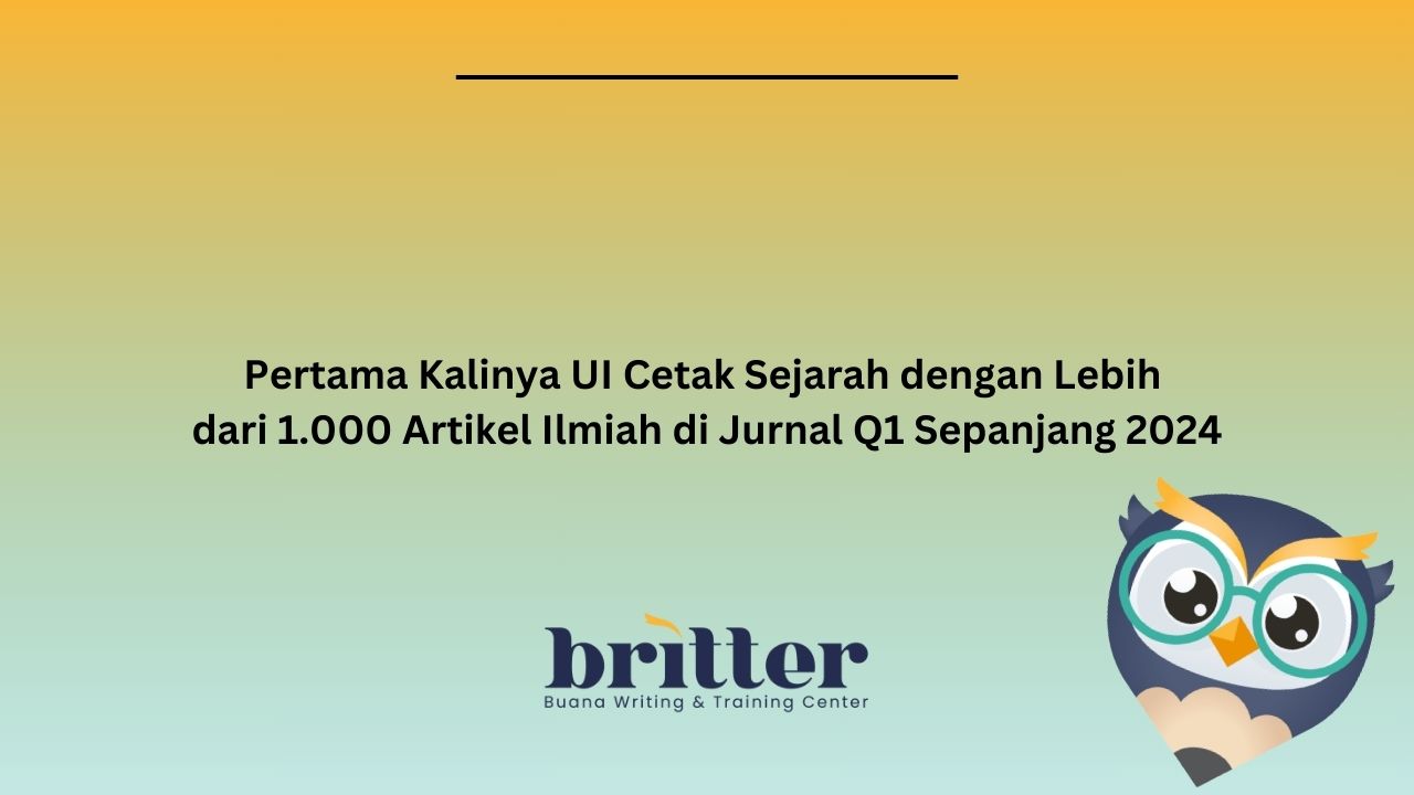 artikel ilmiah UI di jurnal Q1